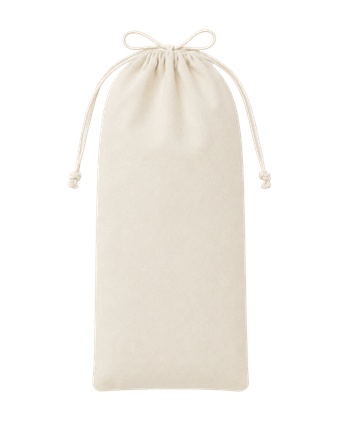 Natural cotton canvas drawstring bag for packaging a pair of slippers