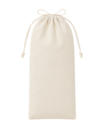 Natural cotton canvas drawstring bag for packaging a pair of slippers